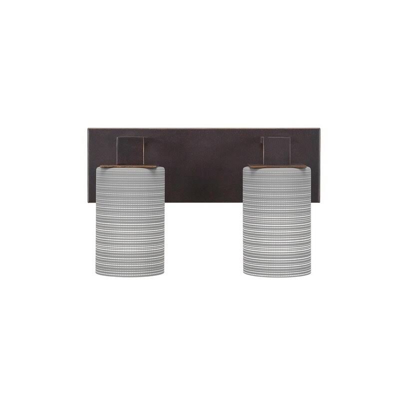 Two Light Bath Bar Dark Granite Finish with White Muslin Glass B330747