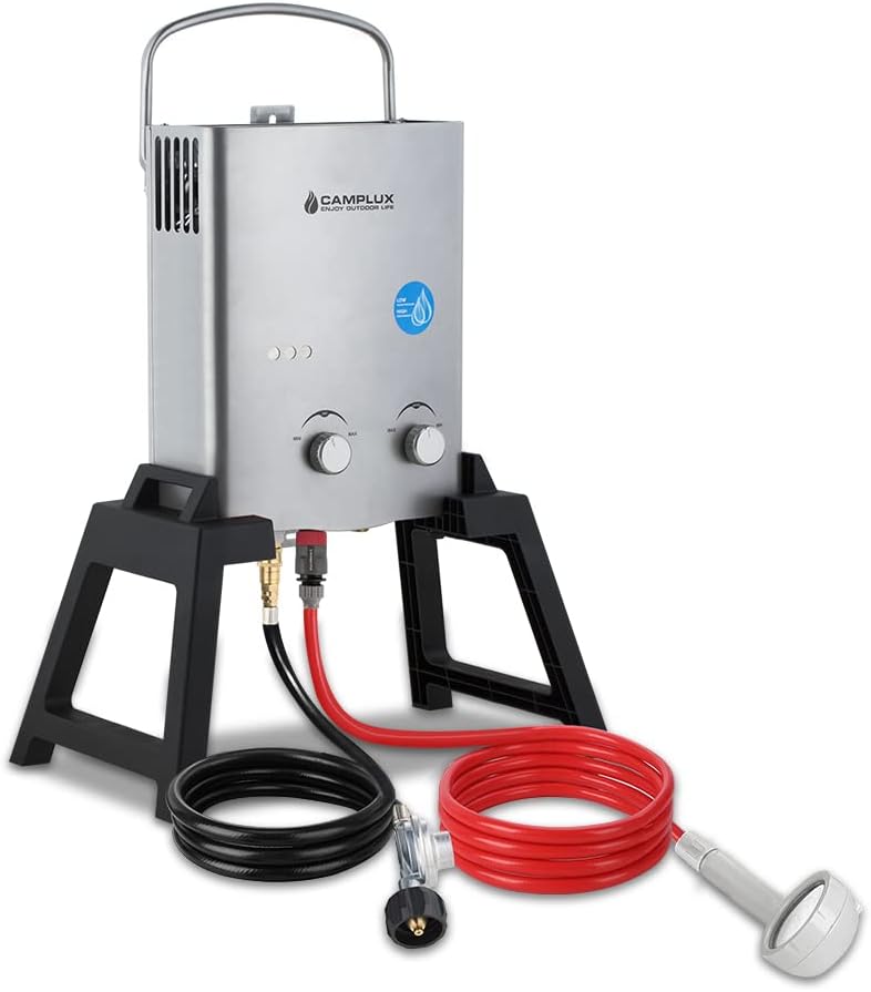 1.32 GPM Portable Outdoor Propane Tankless Water Heater Gray O87534
