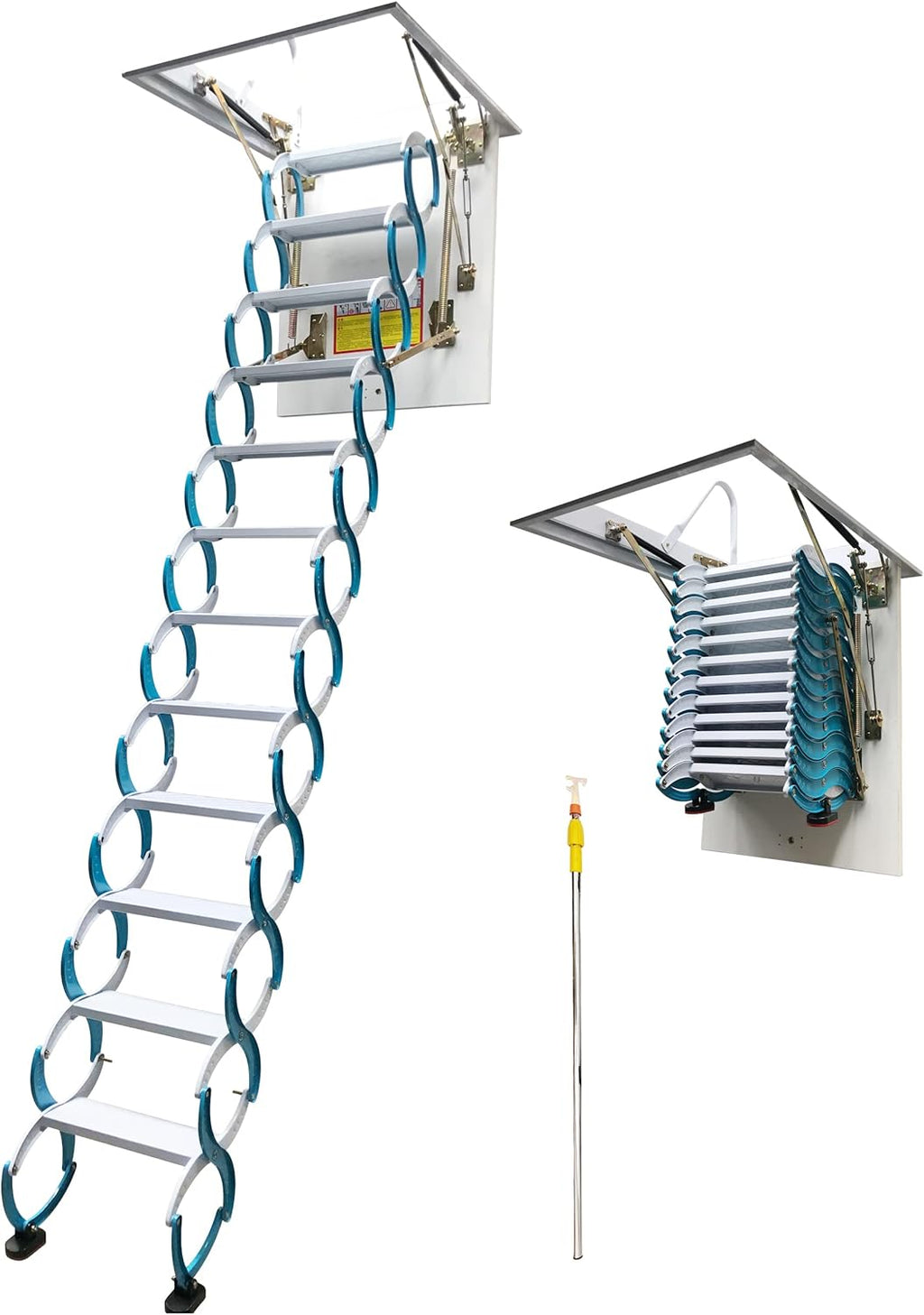 Blue Carbon Steel Folding Attic Ladder 9.8ft R537