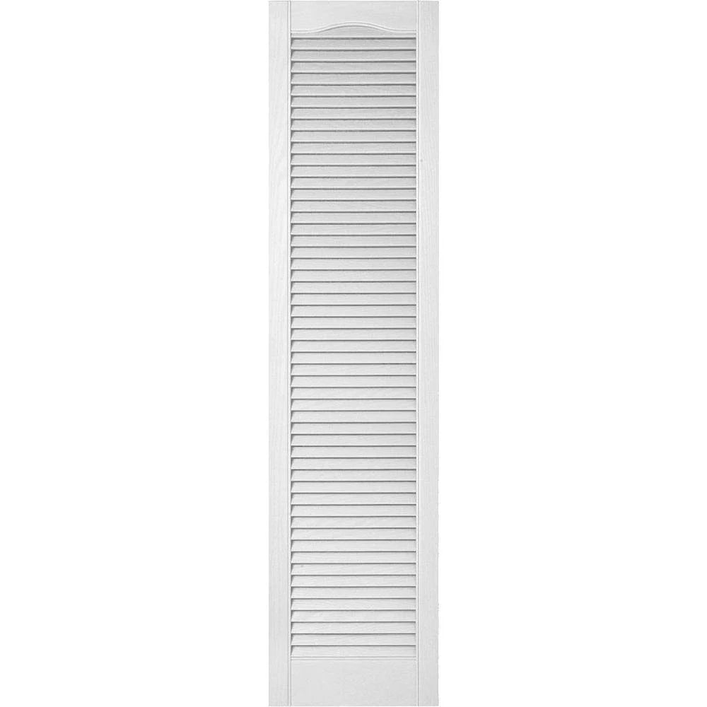 12 inchw x 62 inchh Bright White Vinyl Open Louver Shutters Per Pair T93017