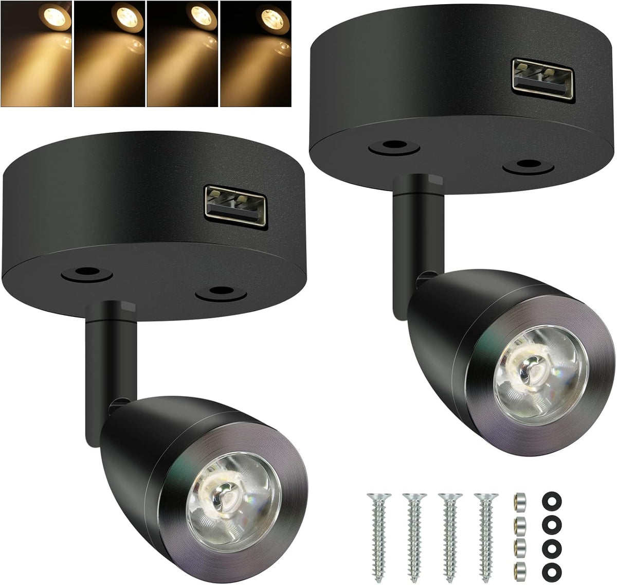 4PCS DC12-24V LED Reading Lamp with USB Port R5098