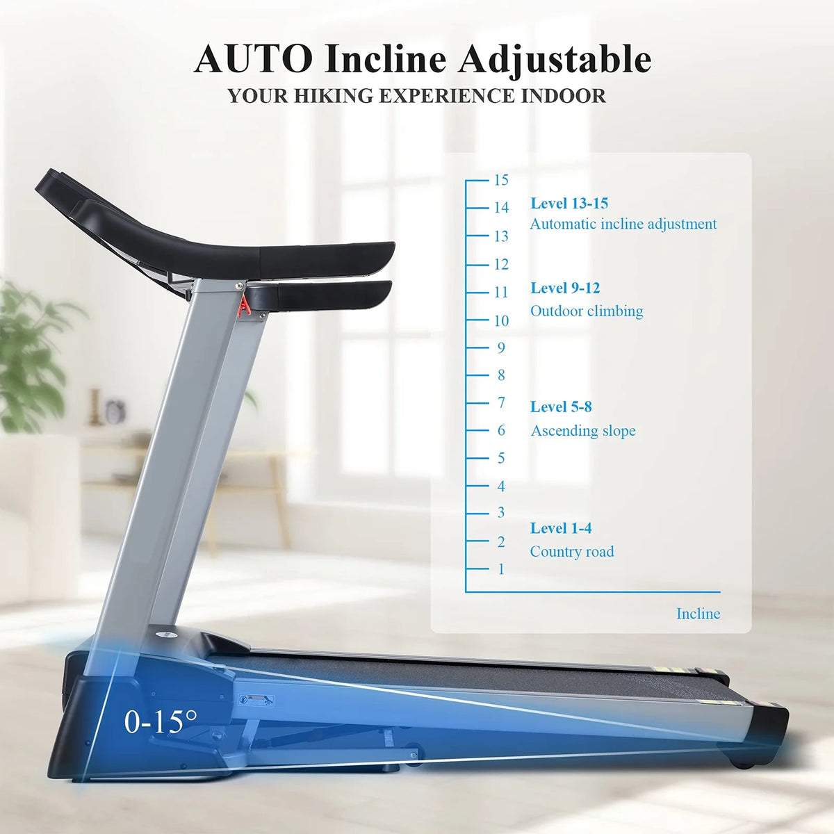 3HP Folding Treadmill with Auto Incline E27326