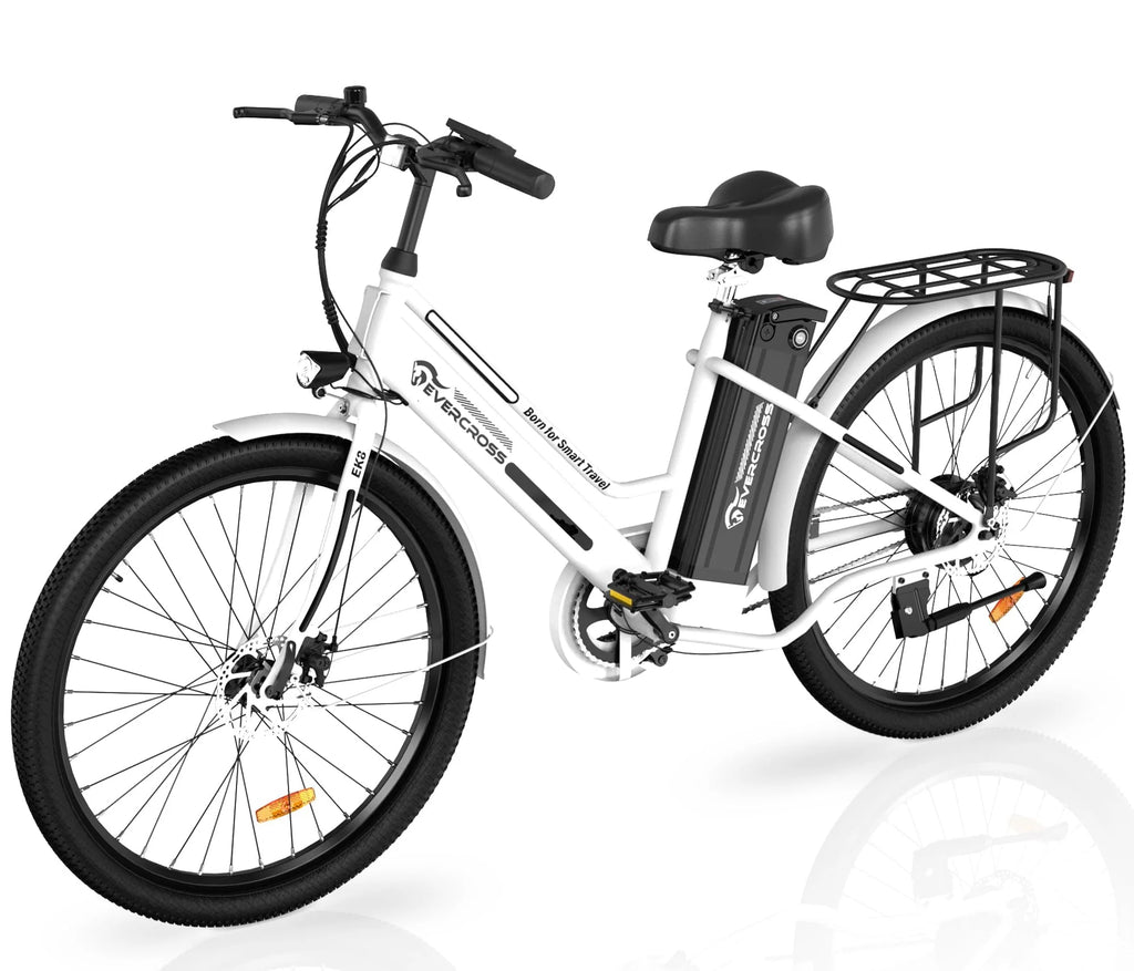 Electric Bike 26 500W Motor Mountain Bike 36V Removable Battery White S518658