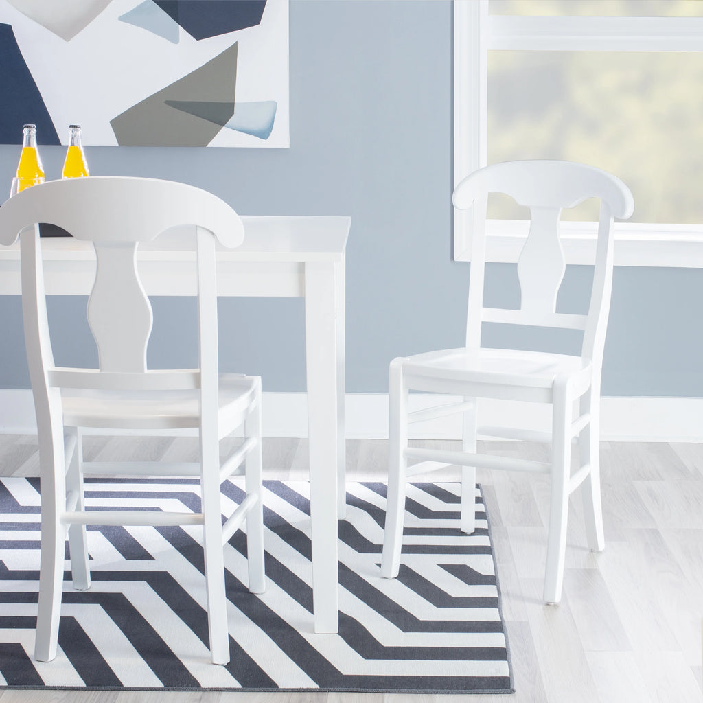 White Wood Dining Accent Chair Set of 2 S2347
