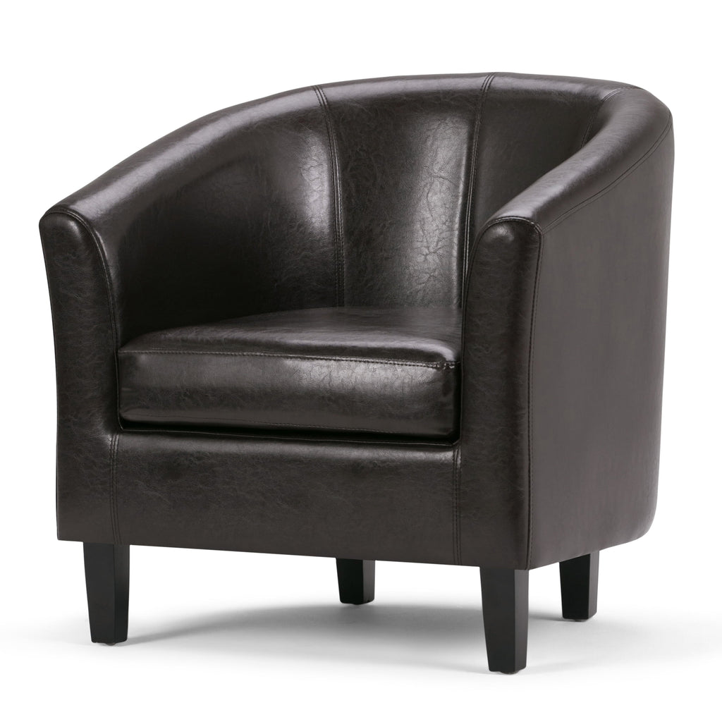 Brown Faux Leather Tub Chair S8399