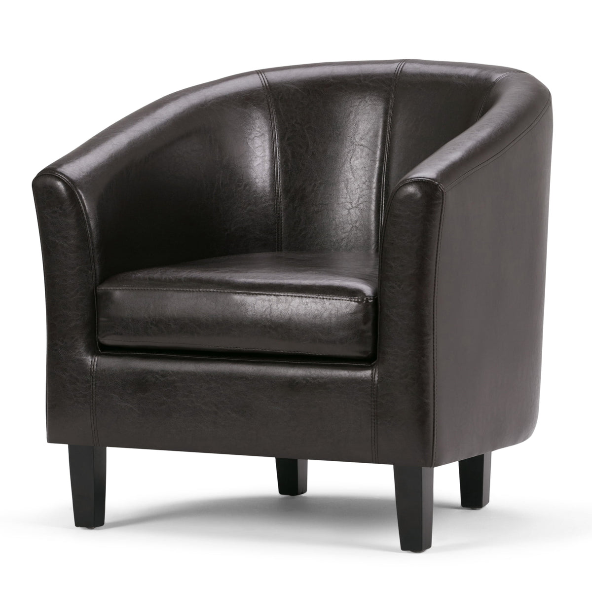 Brown Faux Leather Tub Chair S8399