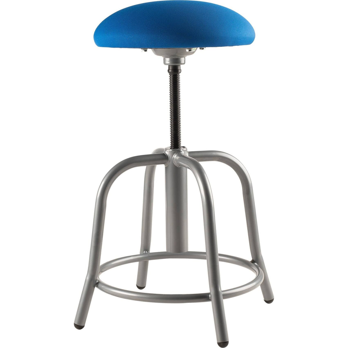 Designer Stool, Fabric Padded Black Seat, Grey Frame N489852