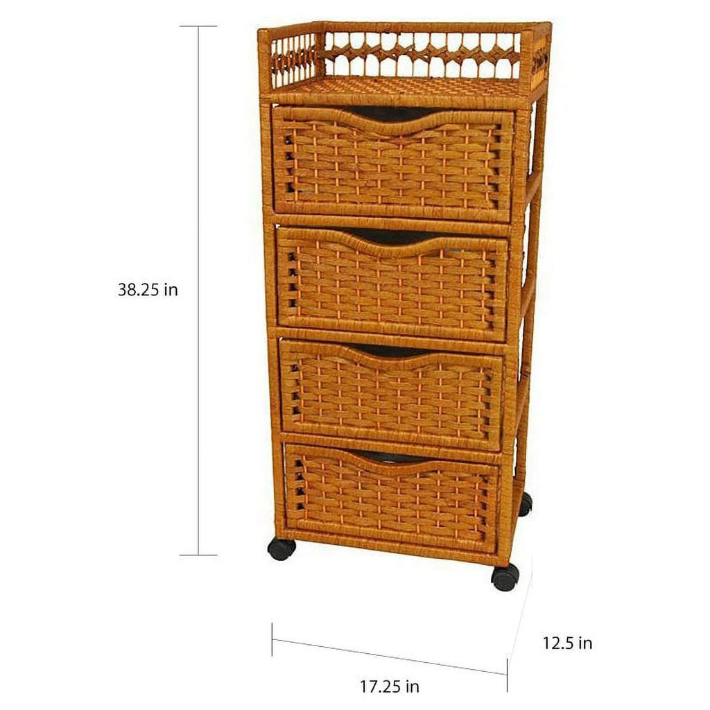 Natural Fiber 4-drawer Chest of Drawers I35375