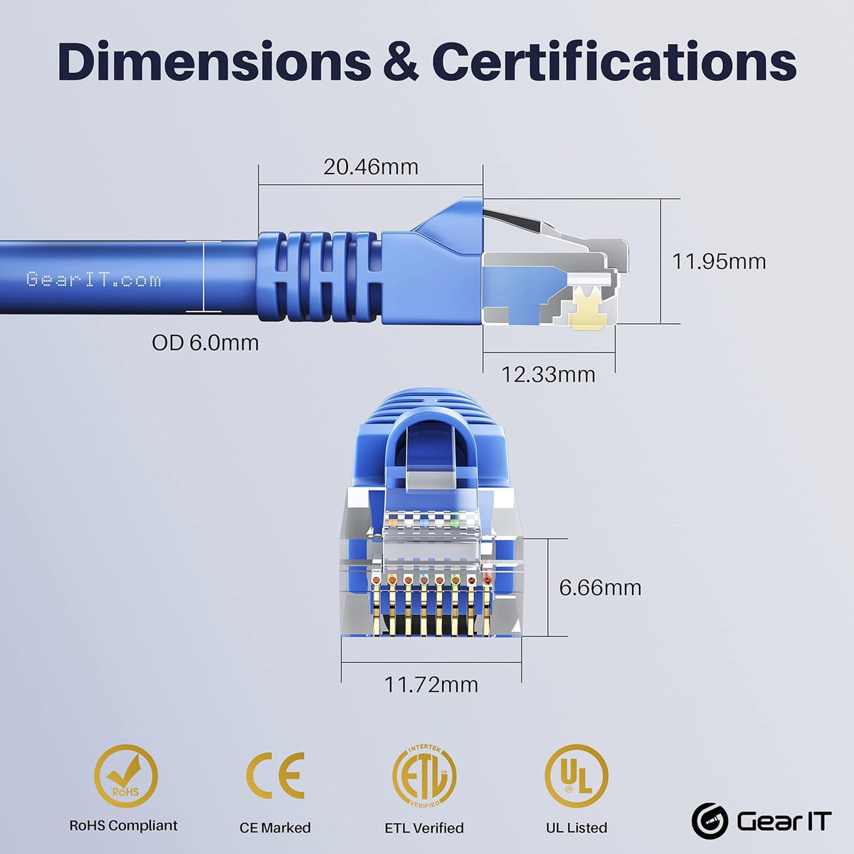 Cat 6 Ethernet Cable 100 ft (5-Pack) Blue F14826