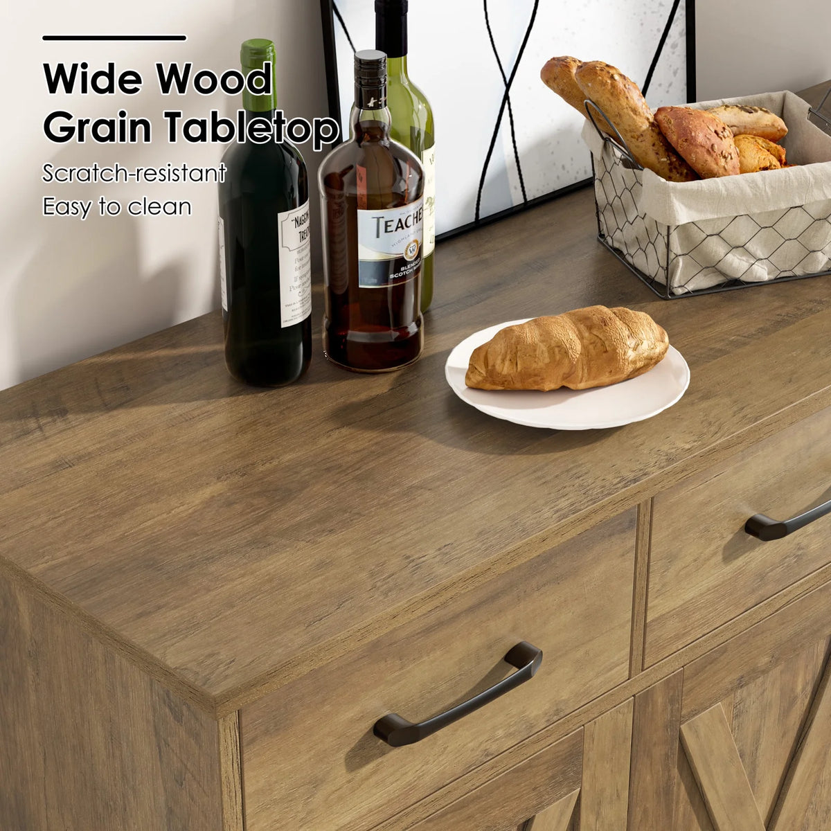 42.5’’ 3 Drawer Rustic Brown Storage Cabinet E1559