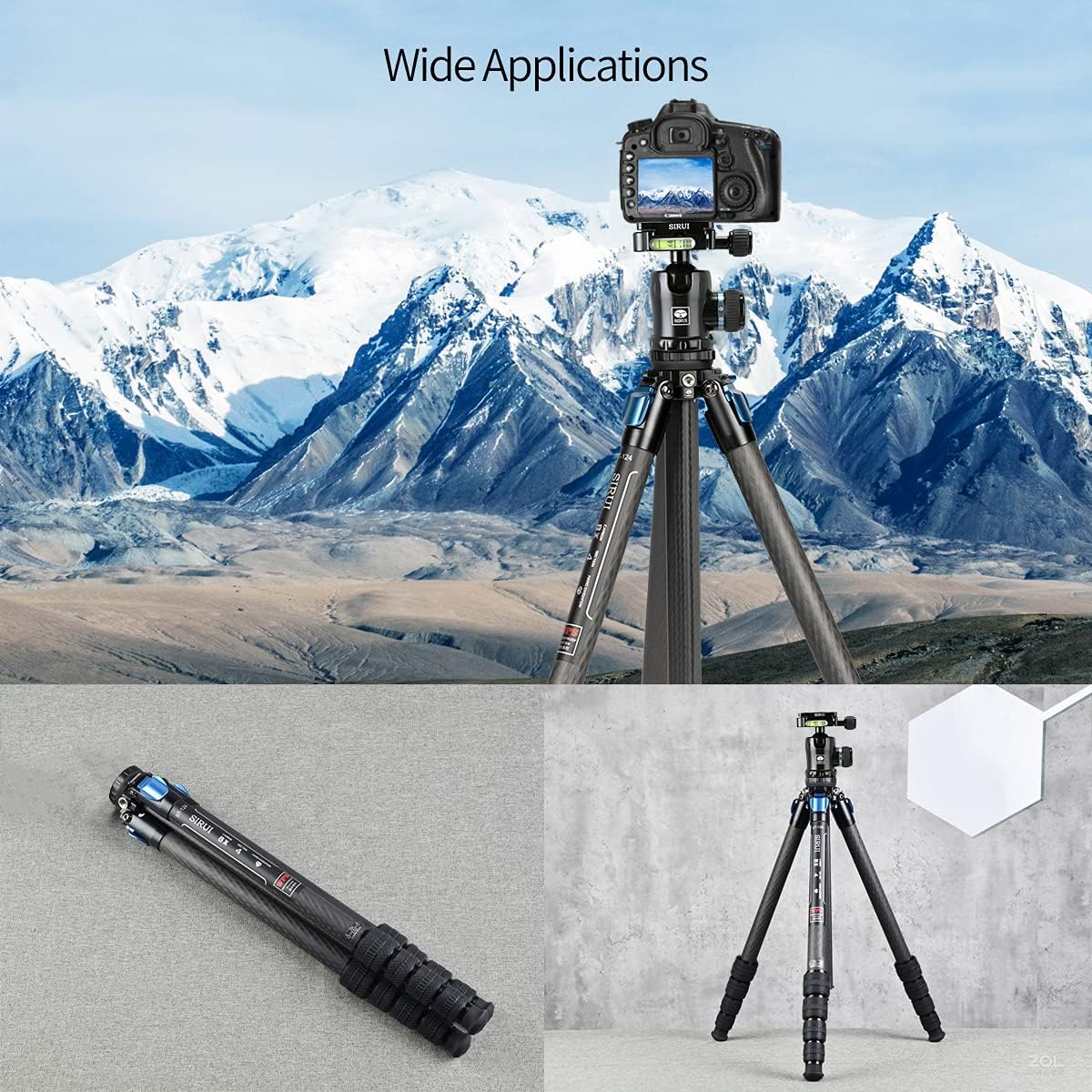 Carbon Fiber Tripod with Triangular Center Column P10305