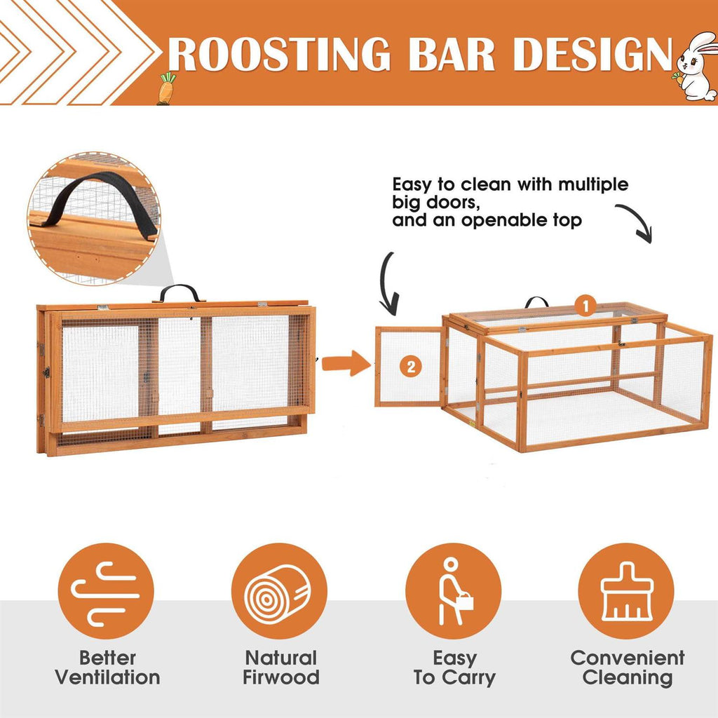 Chicken Coop & Roosting Bar Small Pet Hutch F69372