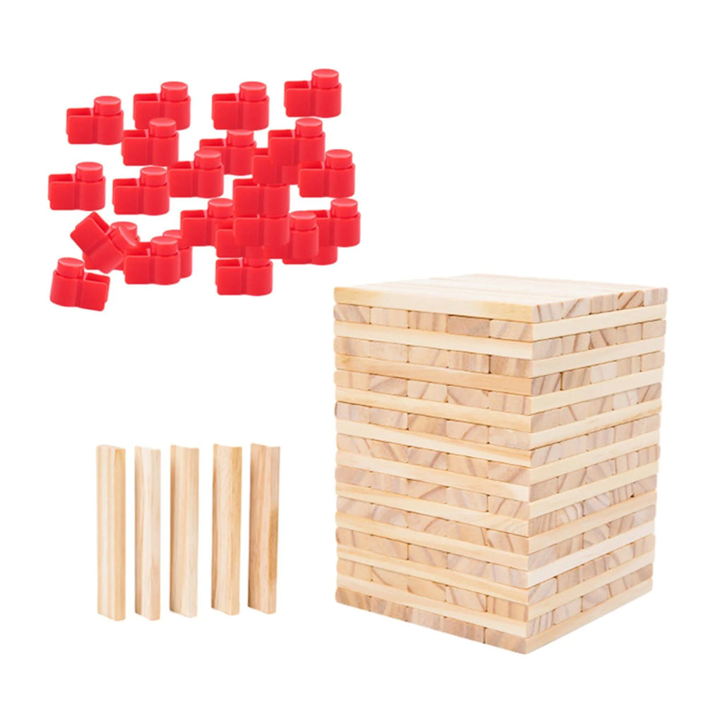 100 Pieces Wooden Blocks Stacking Game Building Kits Board Games W4936