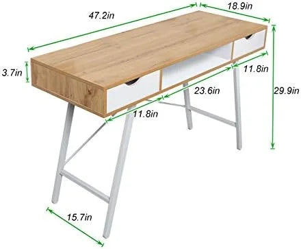 White Computer Desk with 2 Drawers N1305