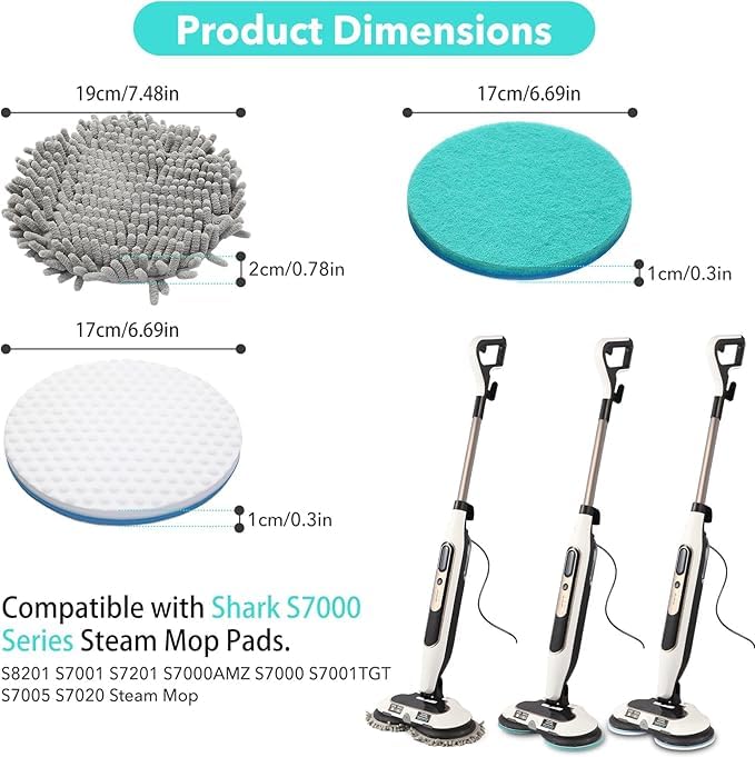 6 Packs Steam Mop Pads Replacement Washable Pad K963