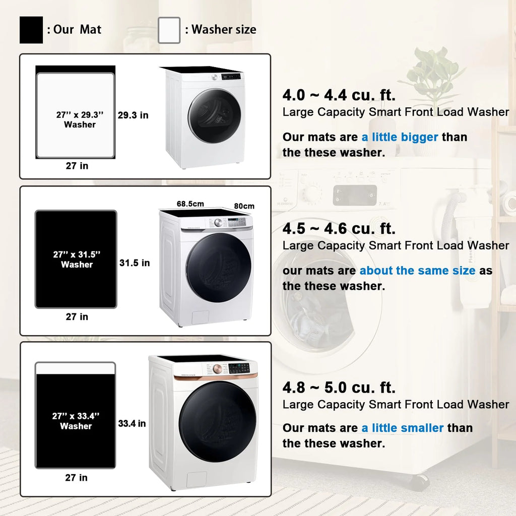 Black 27" x 31.5" Washer or Dryer Top Mat Cover O4907