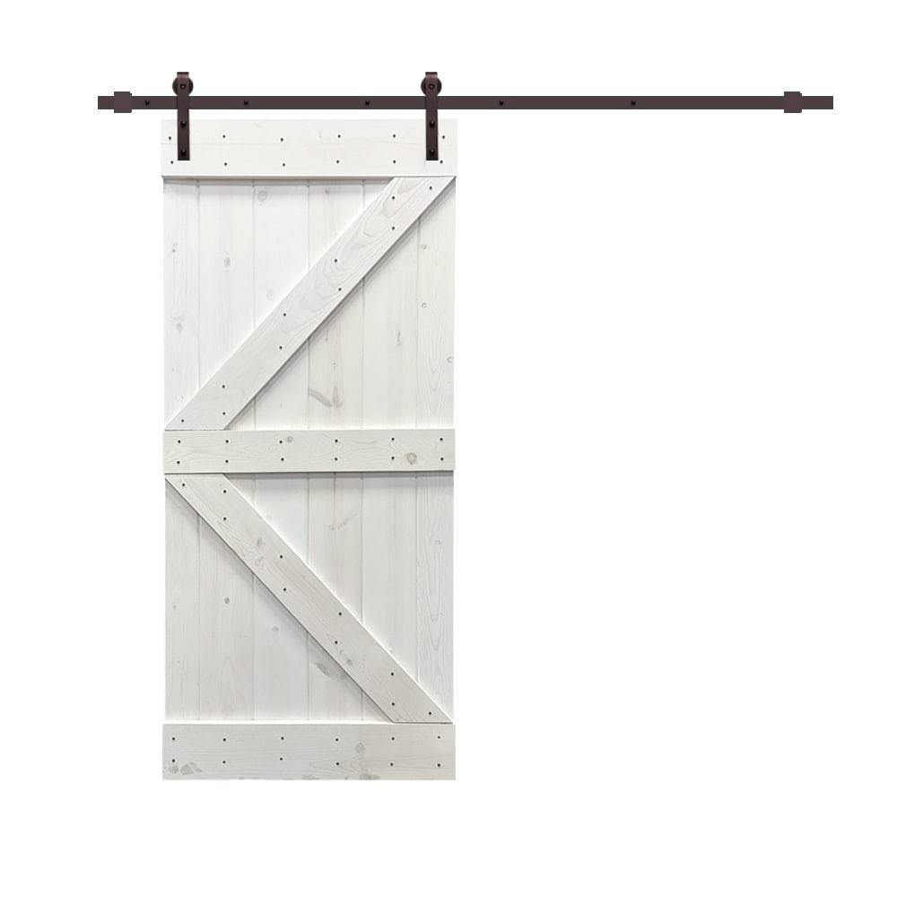 Stained Wood Sliding Barn Door with Hardware Kit T504
