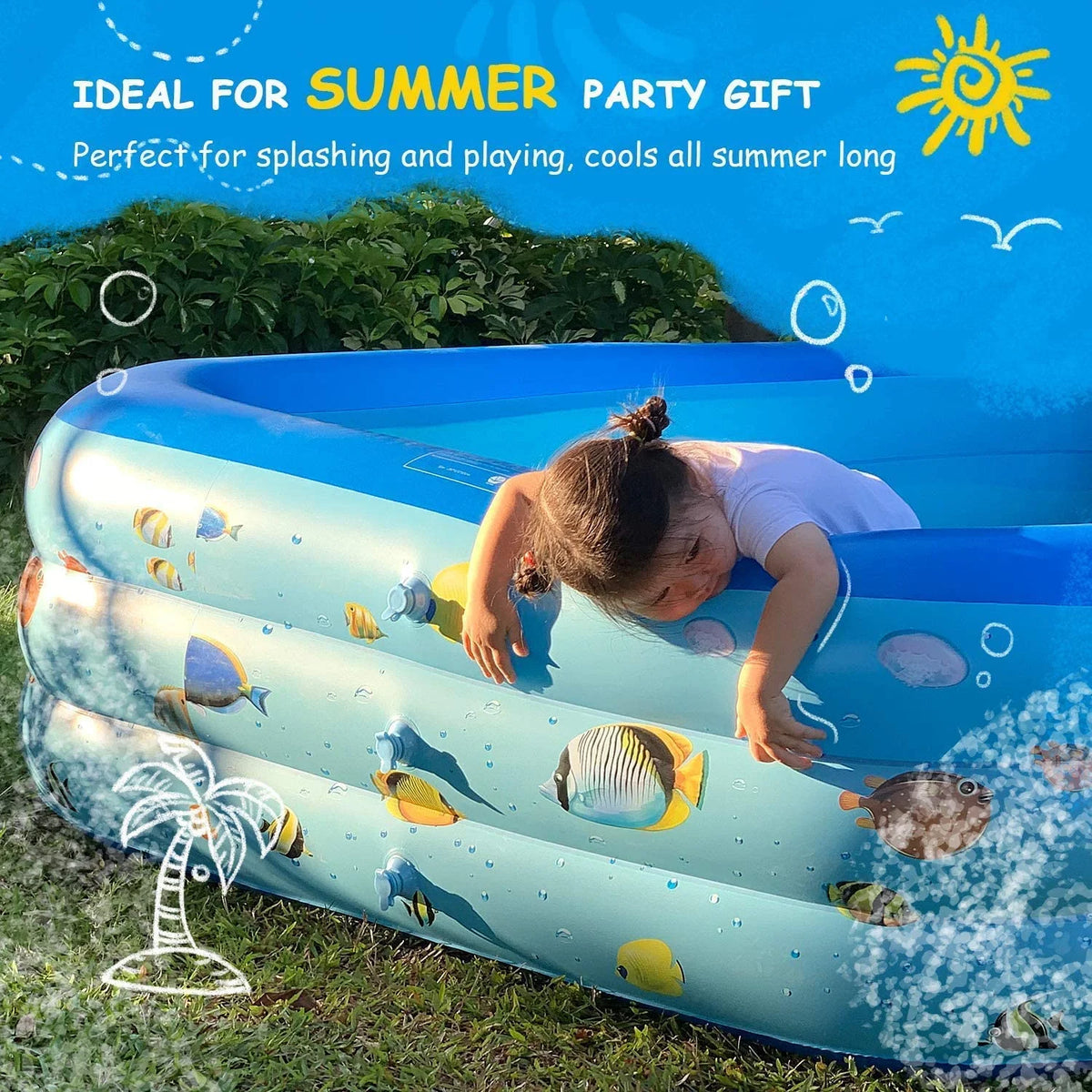 Inflatable Pool 9.83 x 6 x 1.83 ft Rectangular Thickened H237545