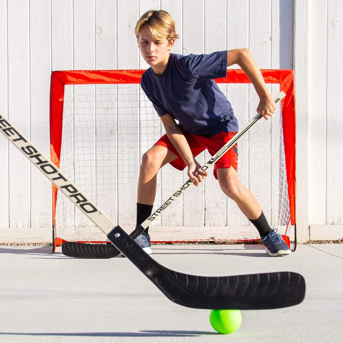 Hockey Street Set with Pop-Up Goal and 2 Sticks Q79713