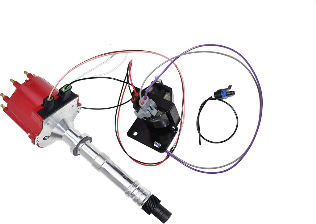 Marine Electronic Ignition Distributor and Coil Upgrade Kit V8 5.0 5.7 7.4 Red Cap V919