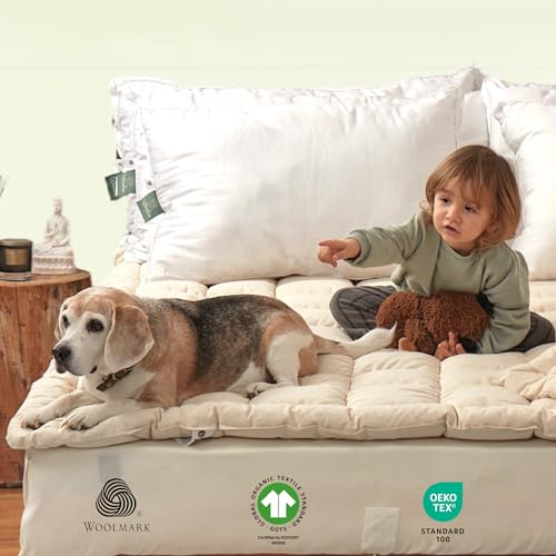Organic Merino Wool Pillow Top Mattress Topper - 2", Queen N112480