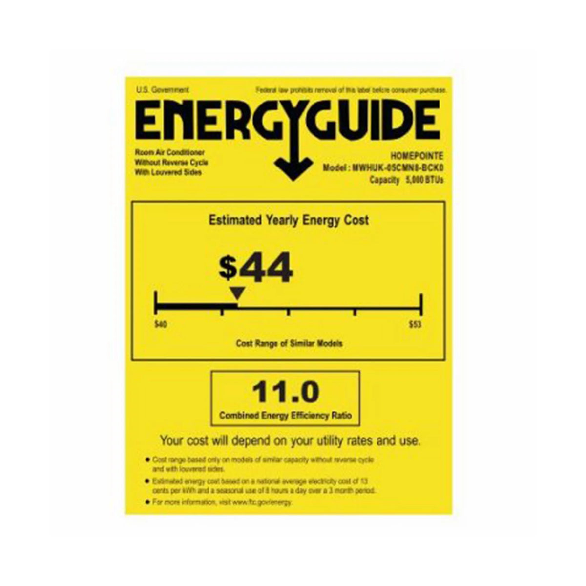 5,000 BTU Mechanical Window Air Conditioner W436554