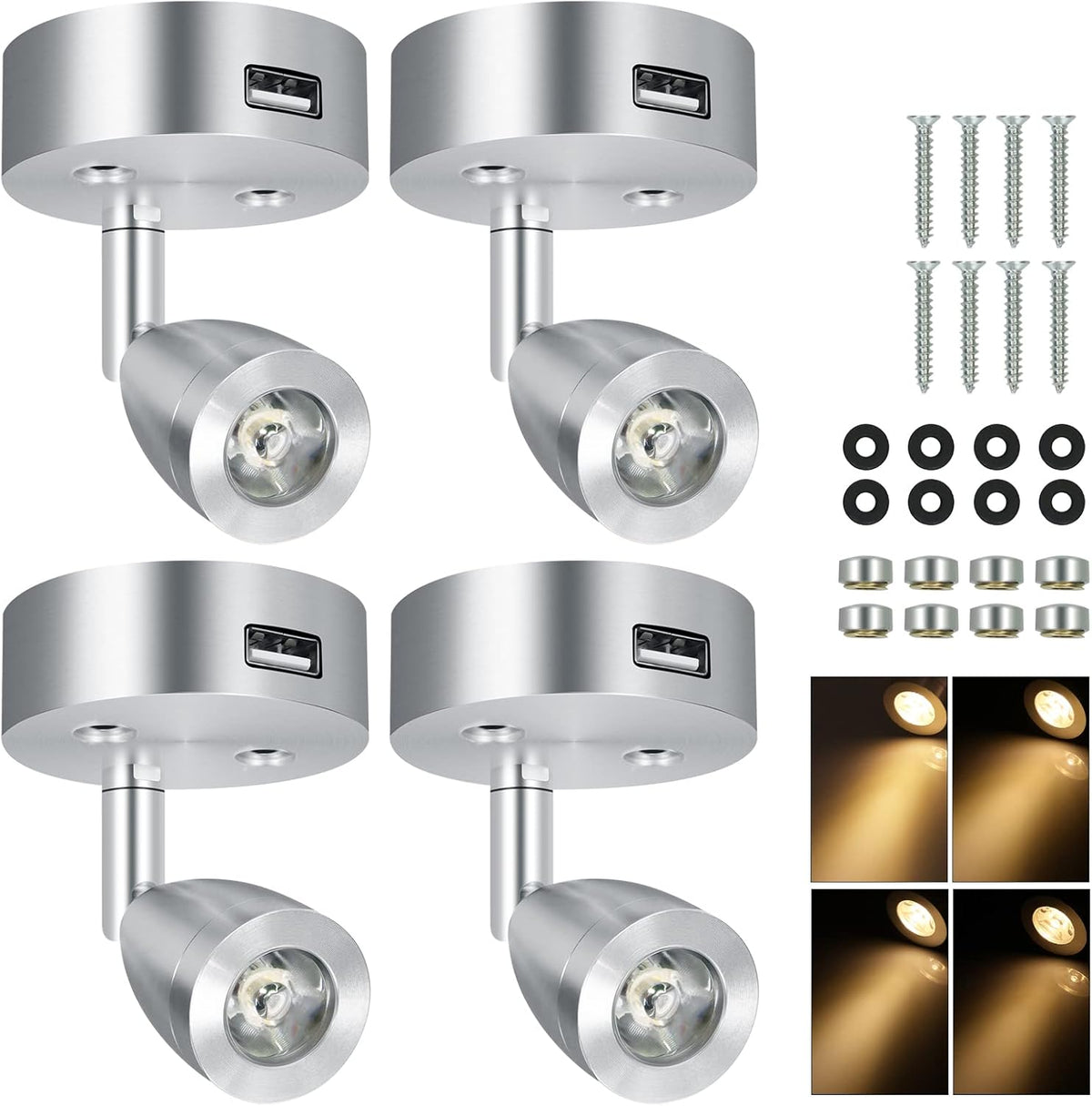 4PCS DC12-24V LED Reading Lamp with USB Port R5098
