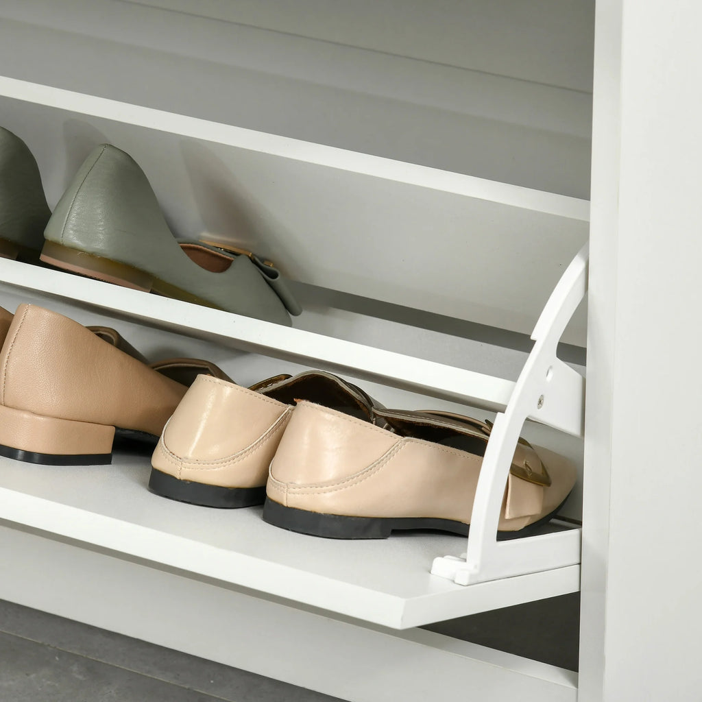 White 3-Drawer Shoe Cabinet with 2 Flip Doors T768798