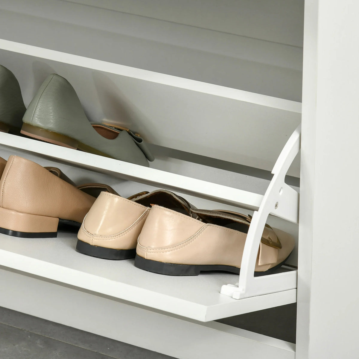 White 3-Drawer Shoe Cabinet with 2 Flip Doors T768798