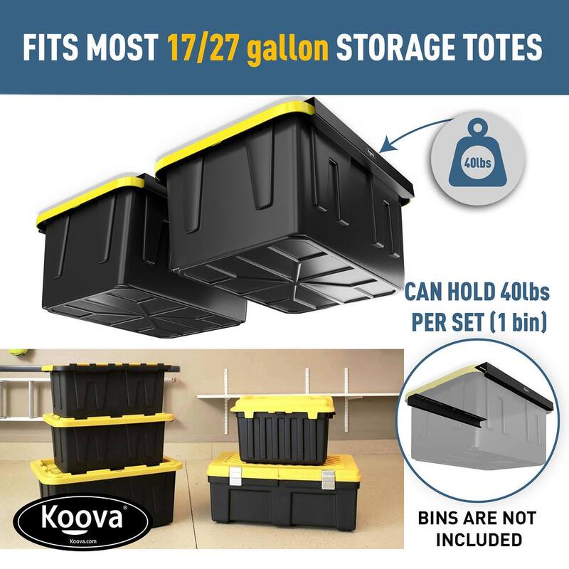Black Adjustable Height Overhead Garage Ceiling Mounted Storage Unit U94727