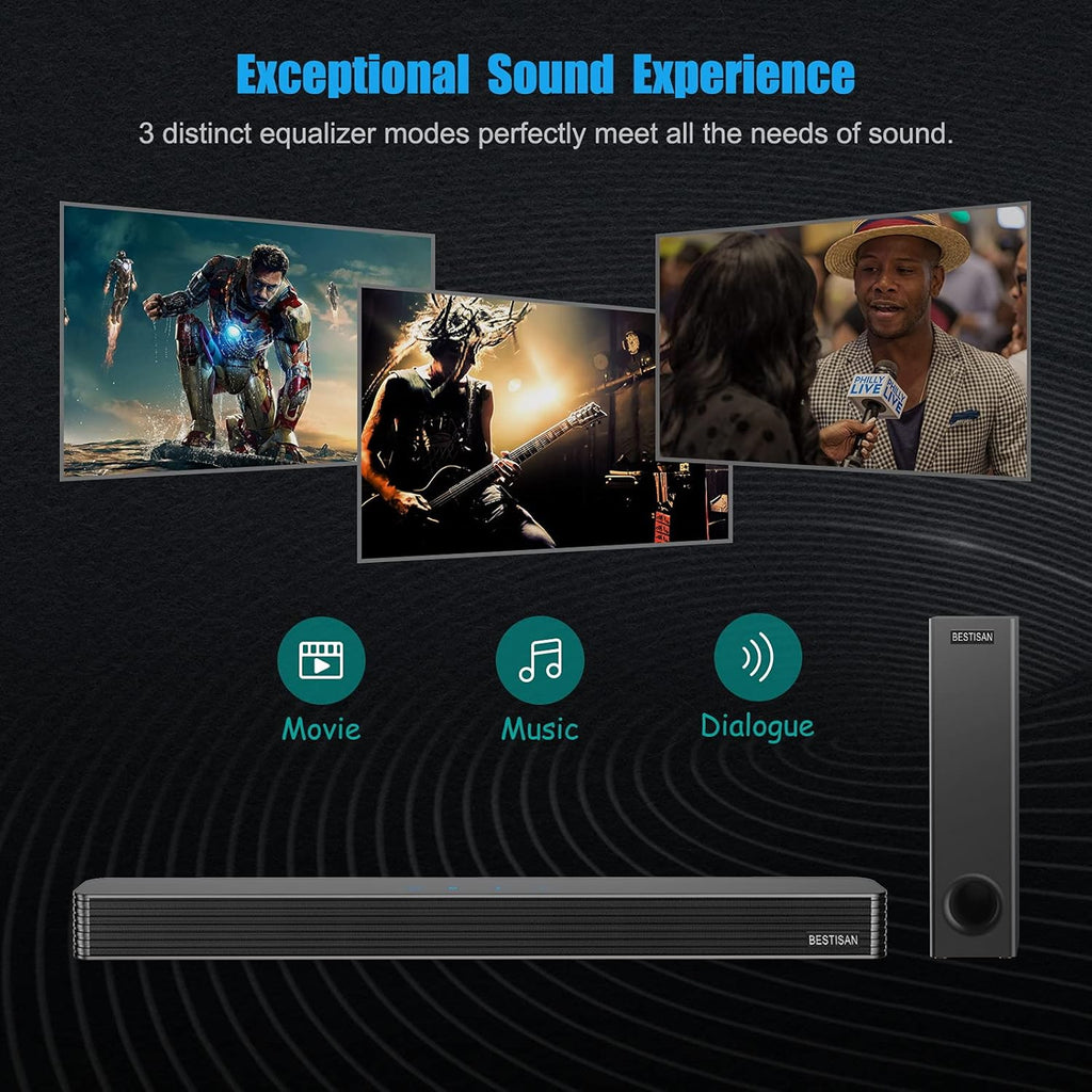 150W Wired & Wireless Bluetooth Sound Bar with Subwoofer C645