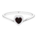 Heart Promise Ring with Diamond Halo, 925 Sterling Silver Y61407