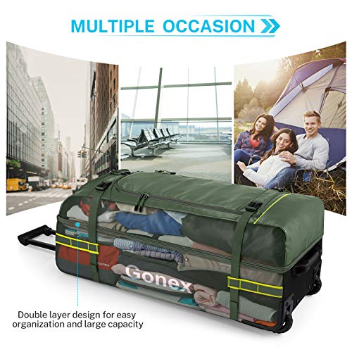 100L Water Repellent Rolling Duffle Bag with Wheels C7259