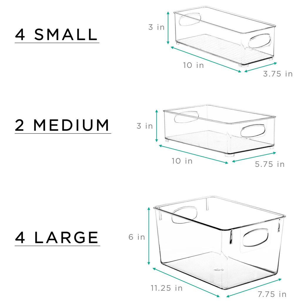 Set of 10 Kitchen Pantry Storage Bins T826105
