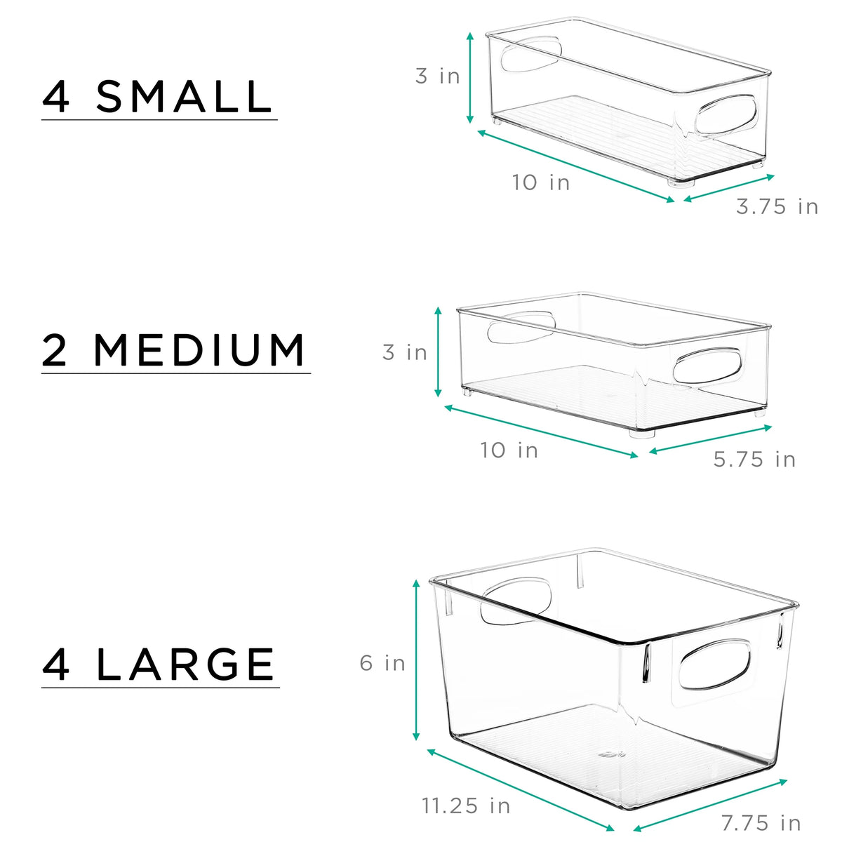 Set of 10 Kitchen Pantry Storage Bins T826105