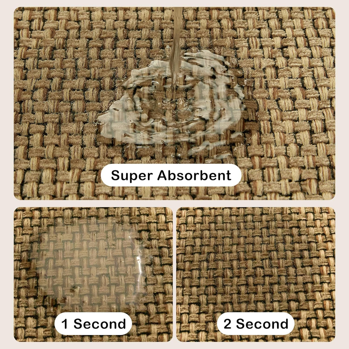 Beige Cushioned Anti-Fatigue Kitchen Mats 2PCS 17.3"x28" 17.3"x47" G96855