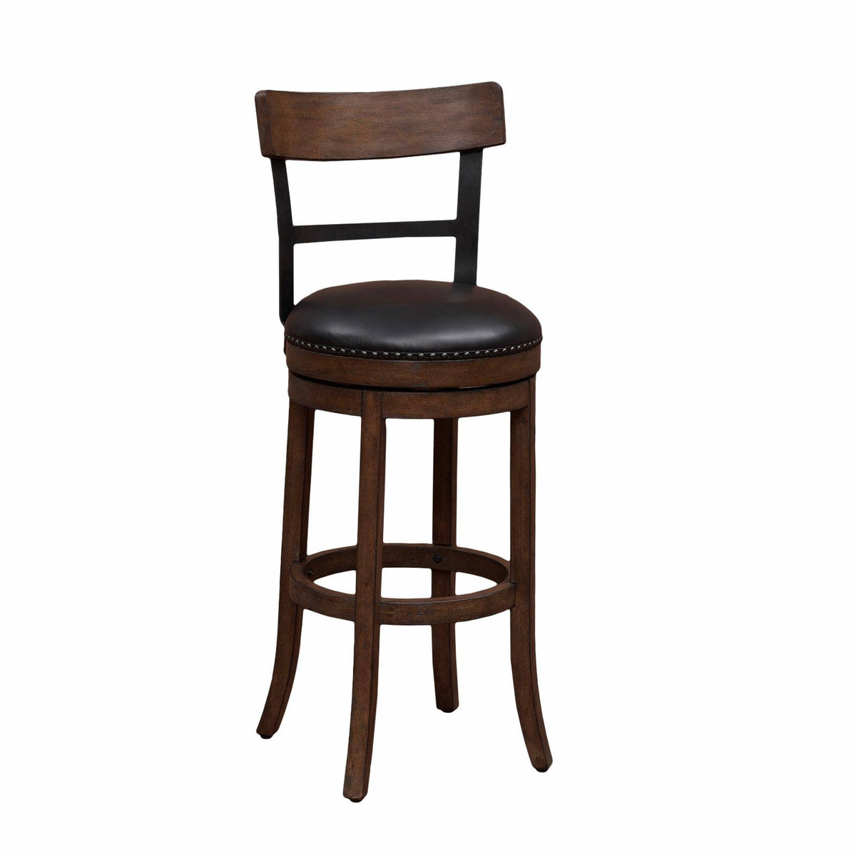Swivel Tall Bar Stool in Washed Brown and Black S61784