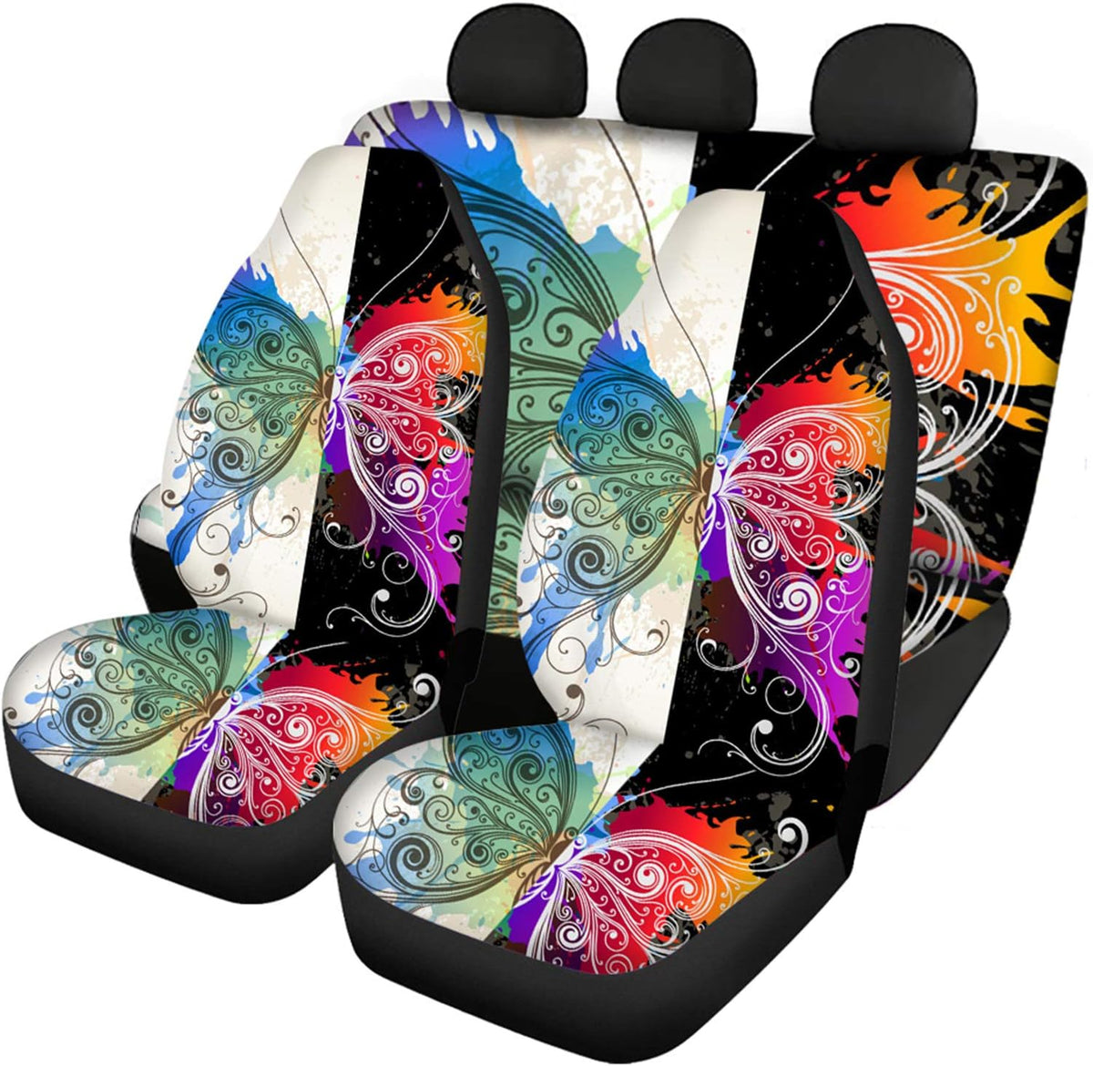 Purple Car Seat Cover Full Set Front and Rear Bench Seats M26731
