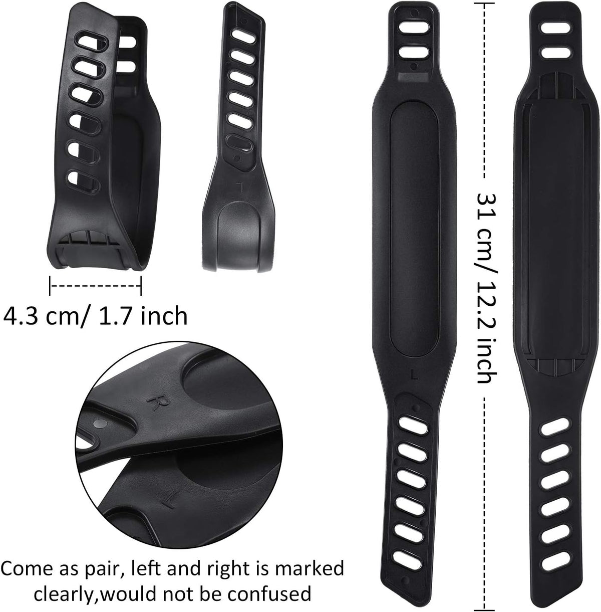 2 Pairs Universal Pedal Straps 1.7 x 12 Inch Z53049
