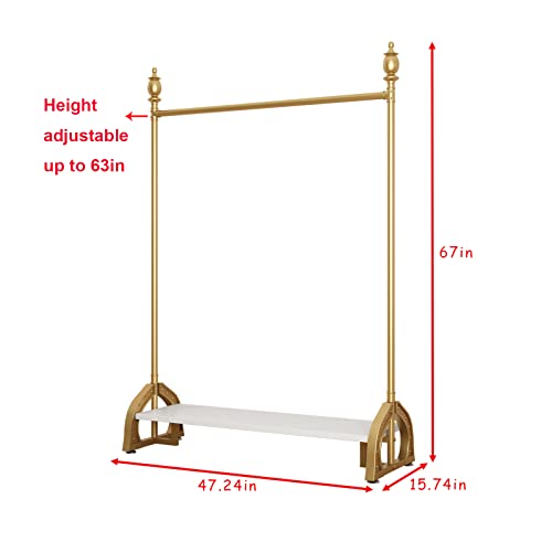 Gold Heavy Duty Garment Rack with Shelf (47.24L) I171061
