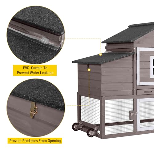 Large Mobile Chicken Coop with Wheels U34209