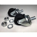 Floor Jack Casters Black 2 Pcs with Lock Washers Hex Nuts E663