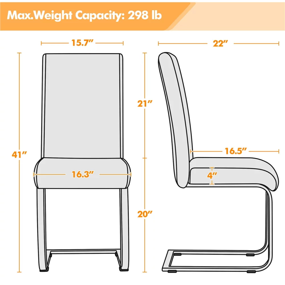 Set of 2 Light Gray PU Leather Dining Chair S7431