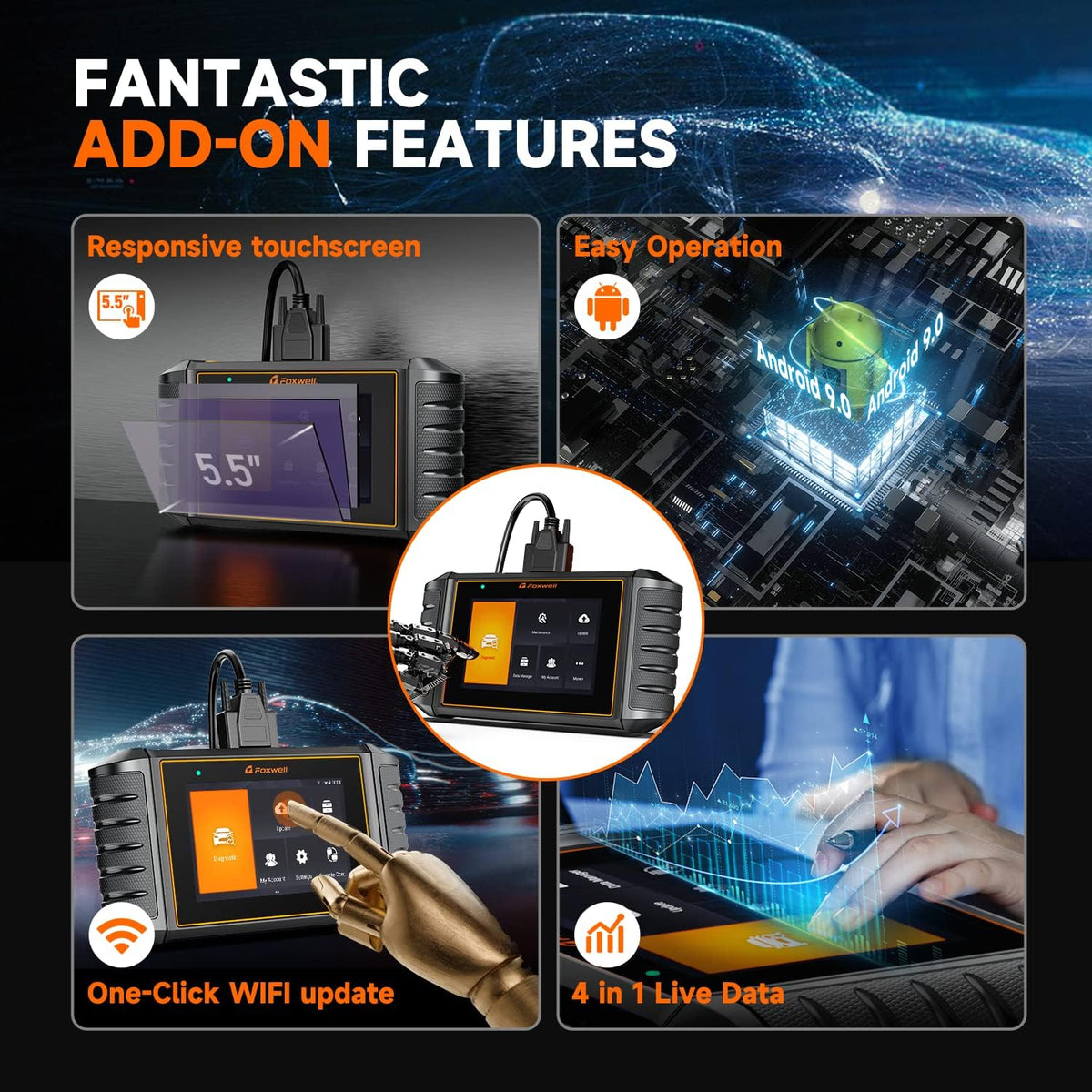 All System Diagnostic Scanner with 8 Service Reset H9804