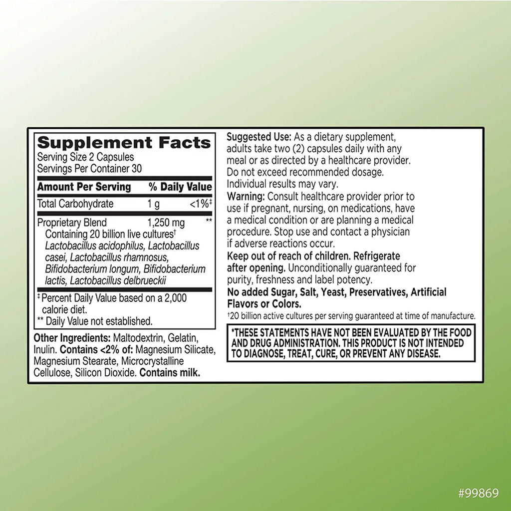 Probiotic Digestive & Immune Support Capsules, 60 Count C280