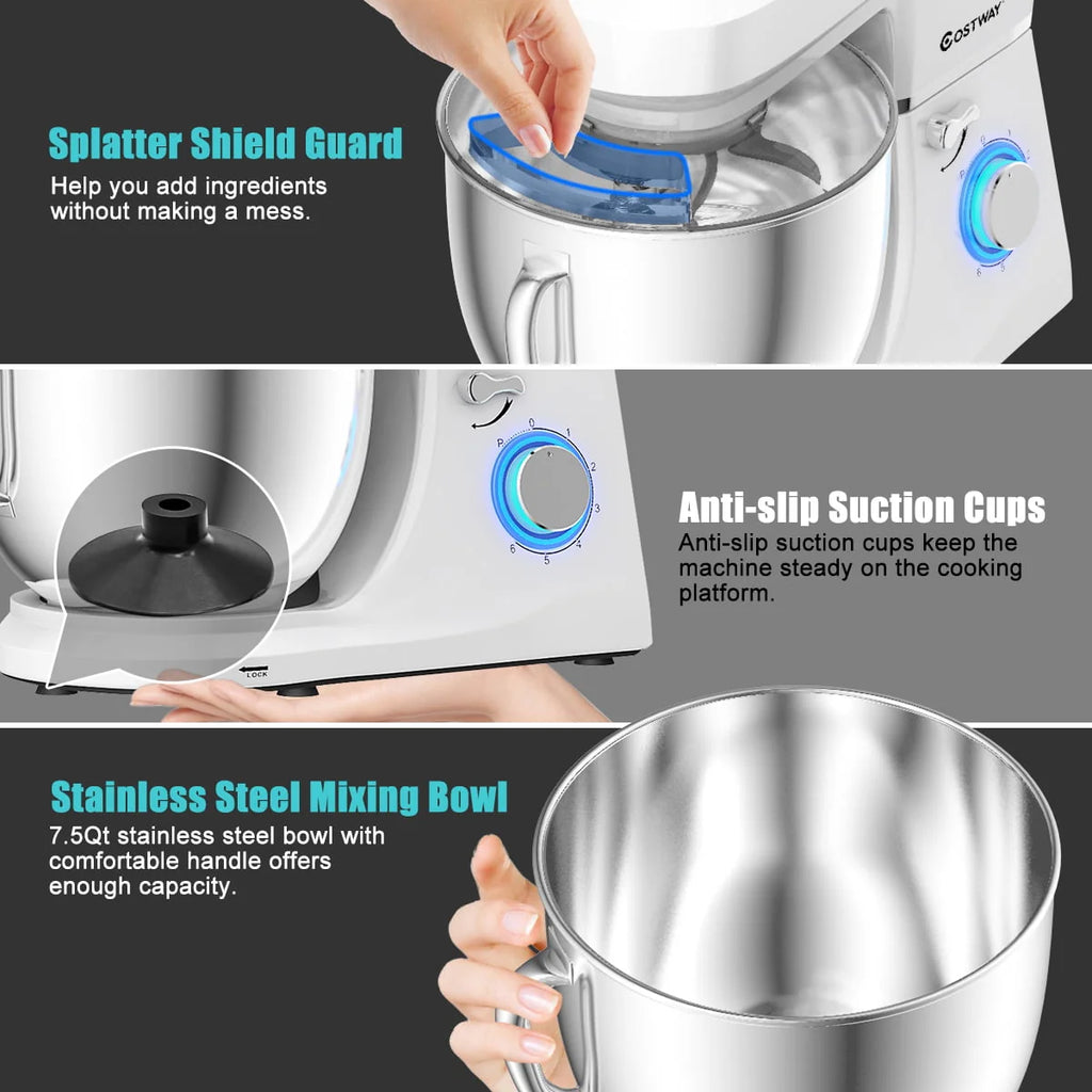 7.5 Qt 6 Speed 660W Tilt-Head Stand Mixer White M580351