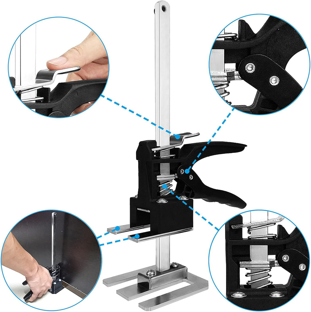 2 Packs Hand Jack, Cabinet Jack, Up to 223 lb, Height Adjustable 0.16-7.72 Inches L332492