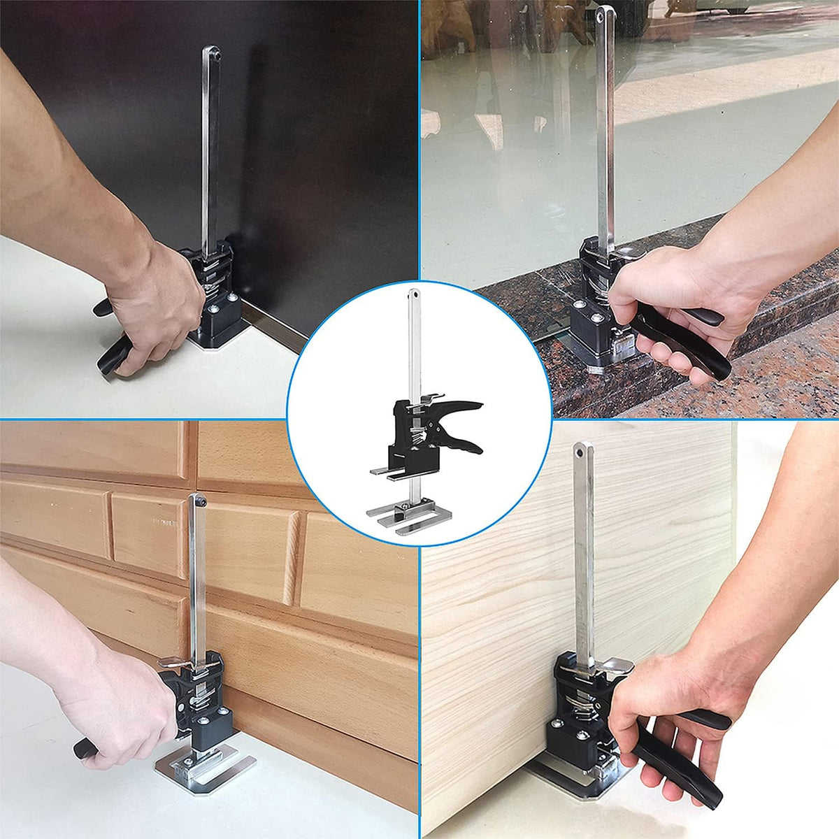 2 Packs Hand Jack, Cabinet Jack, Up to 223 lb, Height Adjustable 0.16-7.72 Inches L332492