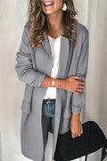 Casual Solid Turn-back Collar Outerwear W813106