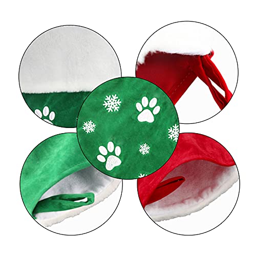 2pcs Large Christmas Stockings Dog Paw Print Snowflake Pattern X8080